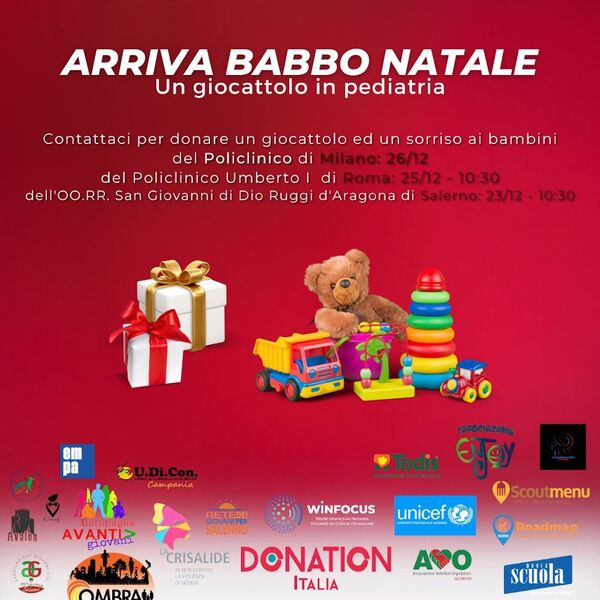 Arriva Babbo Natale, U.Di.Con in campo per un sorriso ai bambini ricoverati al Ruggi di Salerno