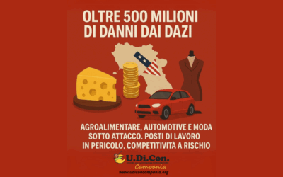 Campania a rischio: oltre 500 Milioni di danni dai dazi USA